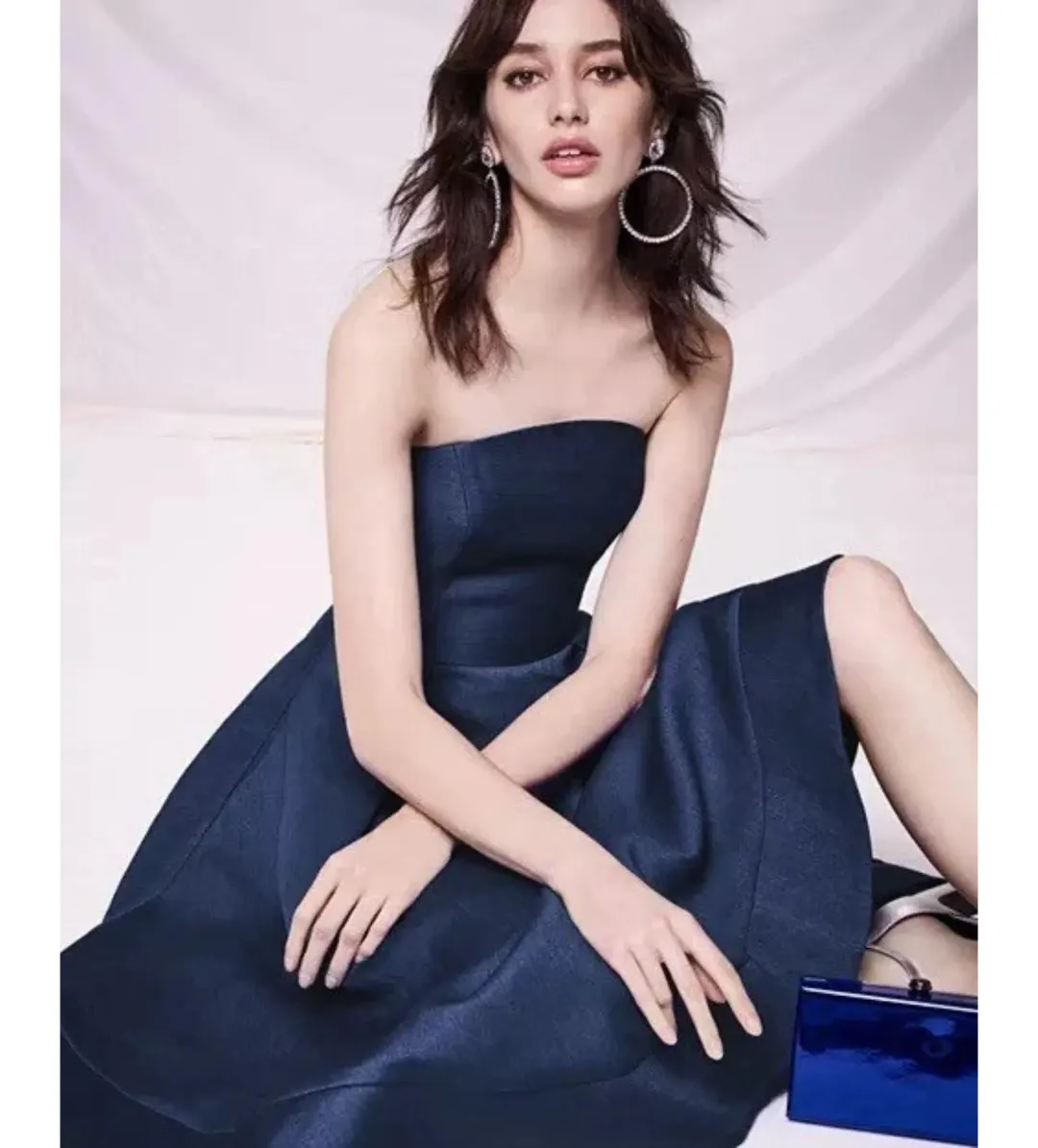 C/MEO Collective We Woke Up Strapless High-Low Midi Dress Navy Size XS AU 6 for rent on The Volte - main image