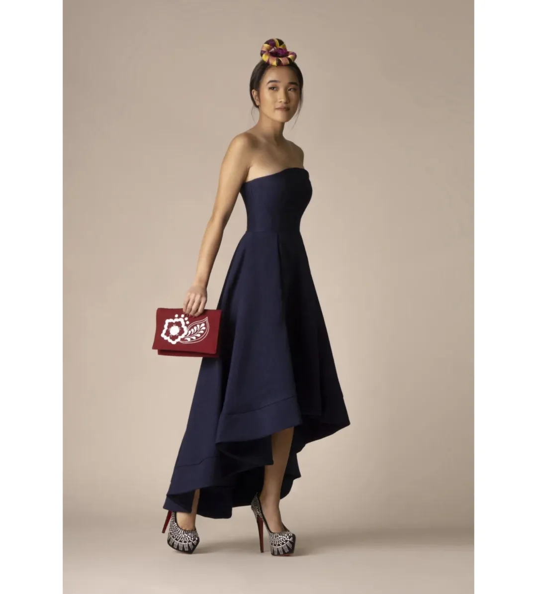 C/MEO Collective We Woke Up Strapless High-Low Midi Dress Navy Size XS AU 6 for rent on The Volte - main image
