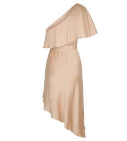 Zimmermann Sueded One Shoulder Midi Dress Beige Size 2 AU 12 for rent on The Volte - image 8