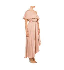Zimmermann Sueded One Shoulder Midi Dress Beige Size 2 AU 12 for rent on The Volte - image 3