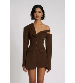 Eliya The Label Ayla Blazer Mini Dress Brown Size L AU 12 for rent on The Volte - image 5