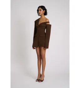 Eliya The Label Ayla Blazer Mini Dress Brown Size L AU 12 for rent on The Volte - image 3