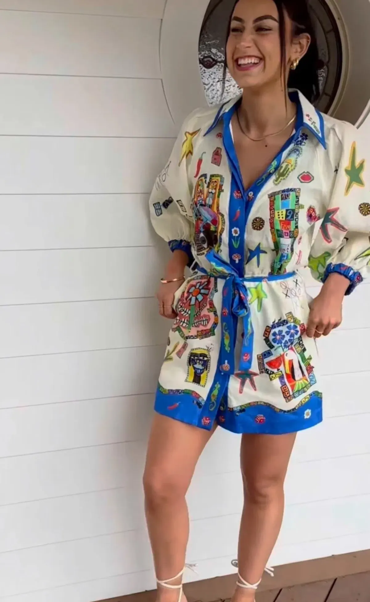 Alemais Players Mini Dress Print Size 8 for rent on The Volte - main image