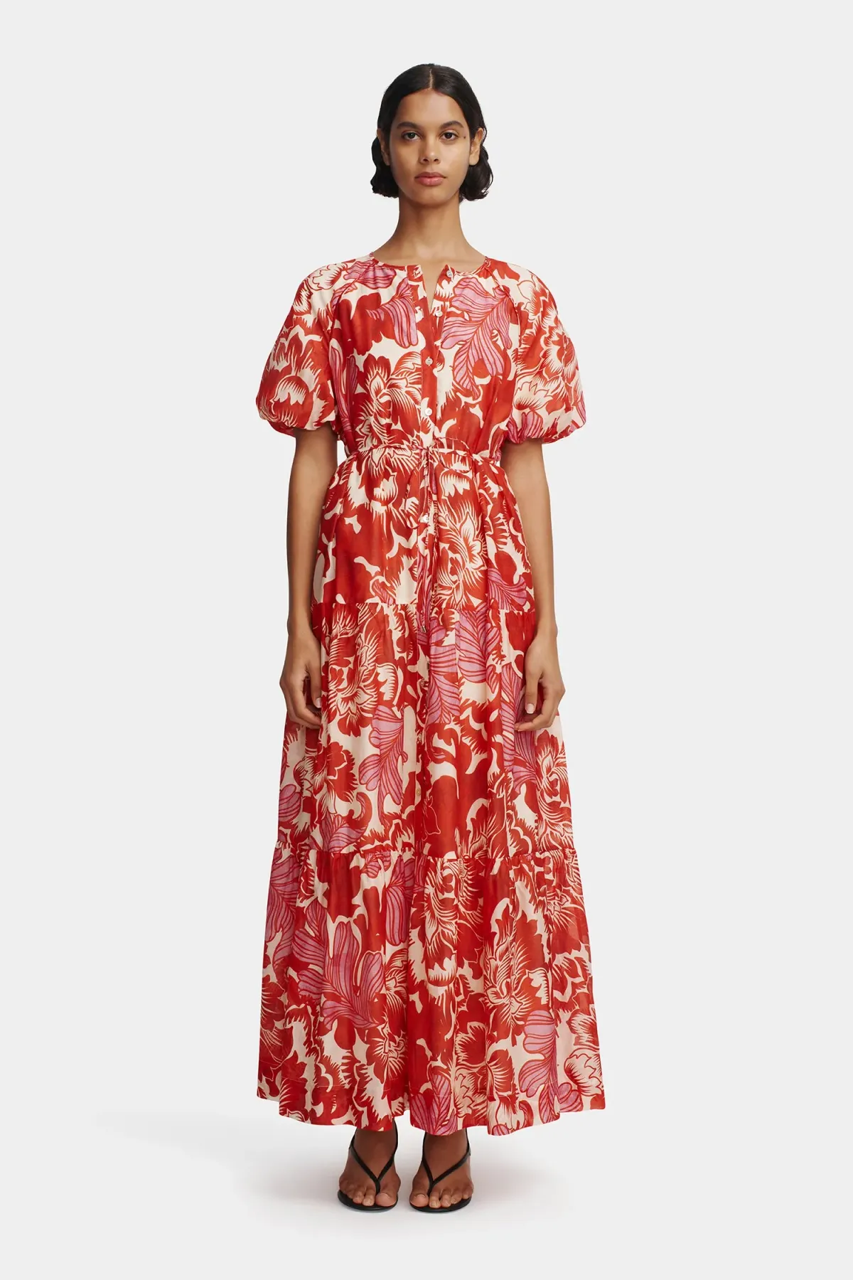 Hansen and Gretel Margiela Maxi Dress Scarlet Garden Size AU 6 for rent on The Volte - main image