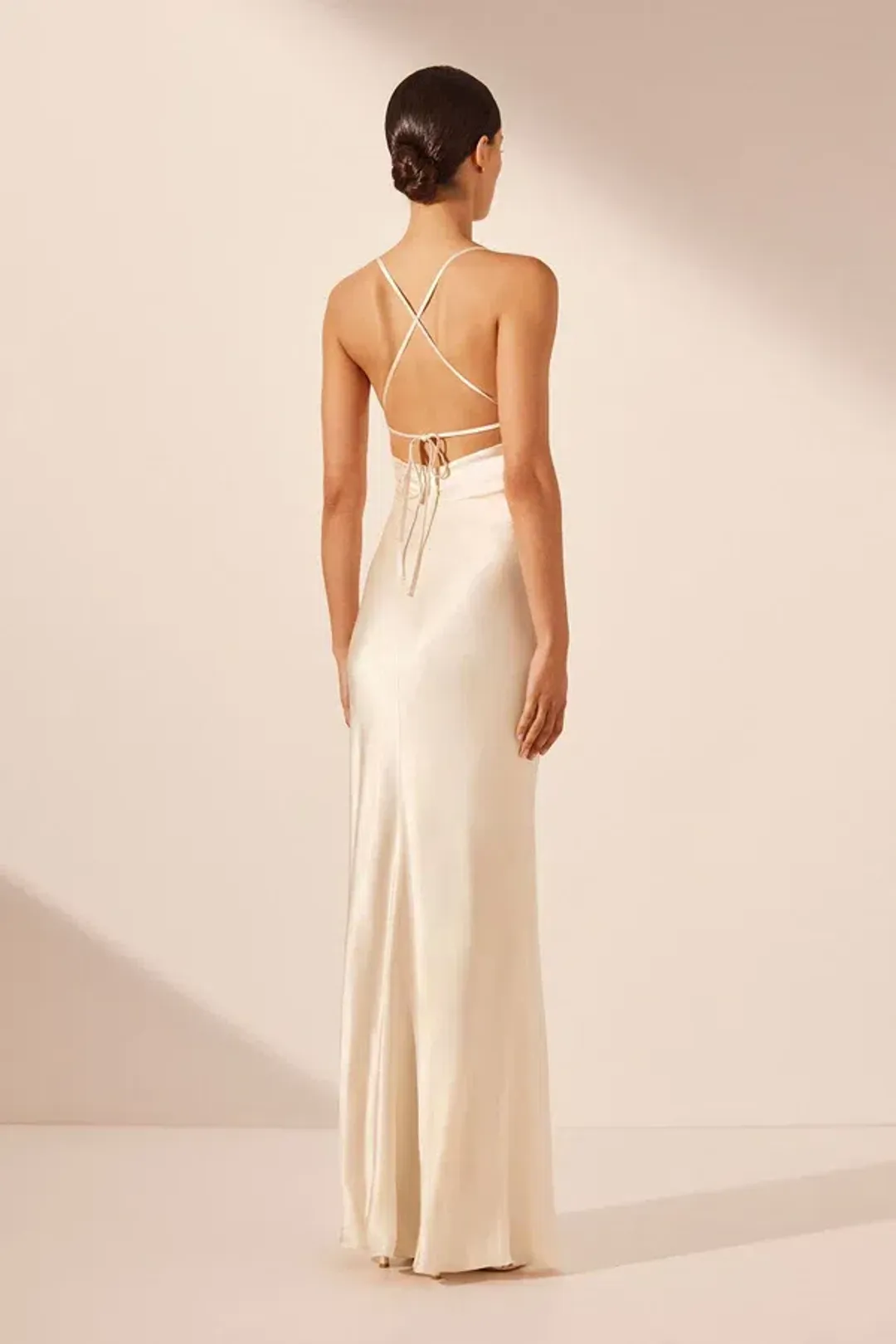 Shona Joy La Lune Lace Back Maxi Dress Cream Size AU 8 for rent on The Volte - main image