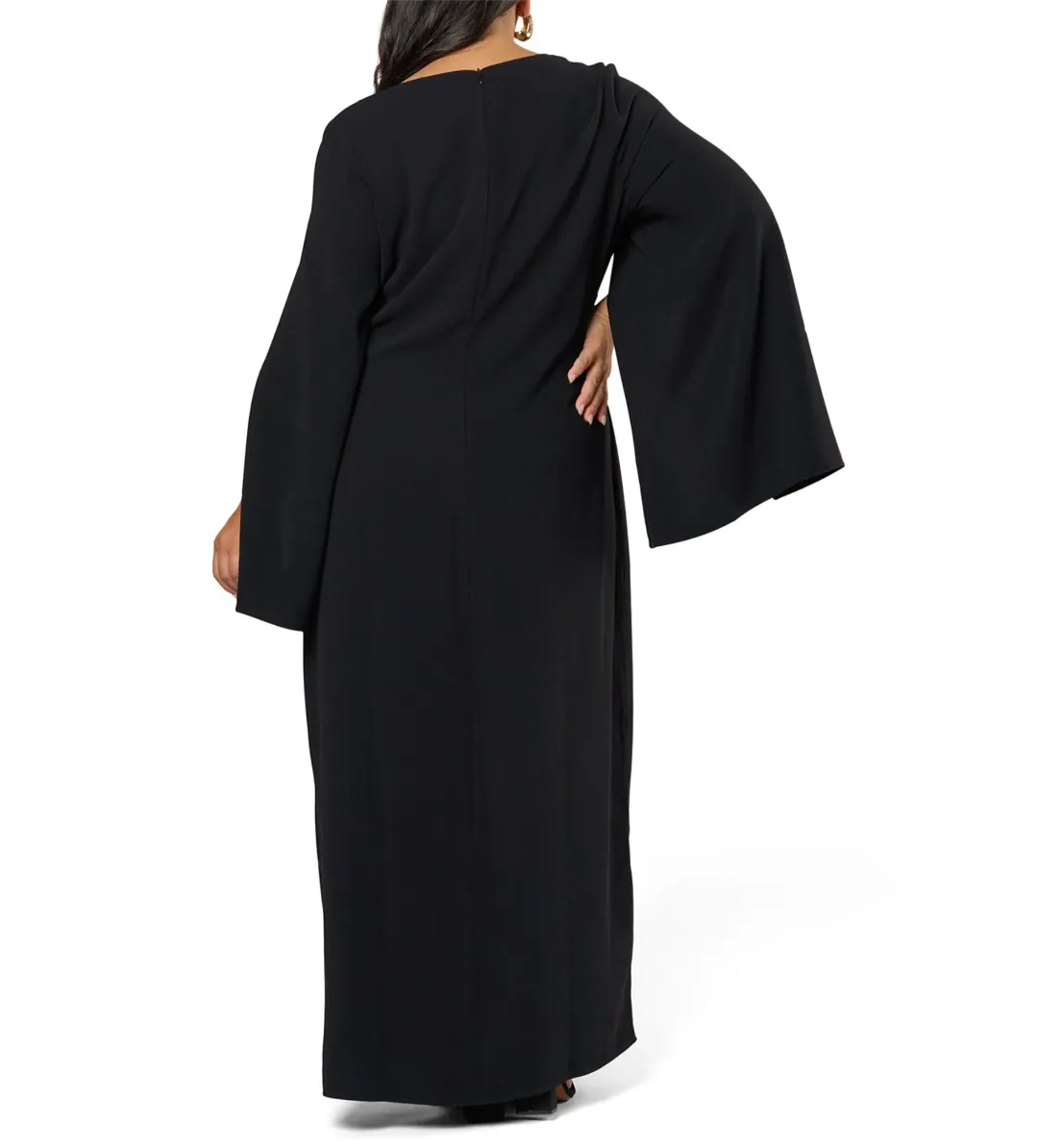 Curve Project Main Character Cape Maxi Dress Black by Pink Dusk Size 16 for rent on The Volte - main image