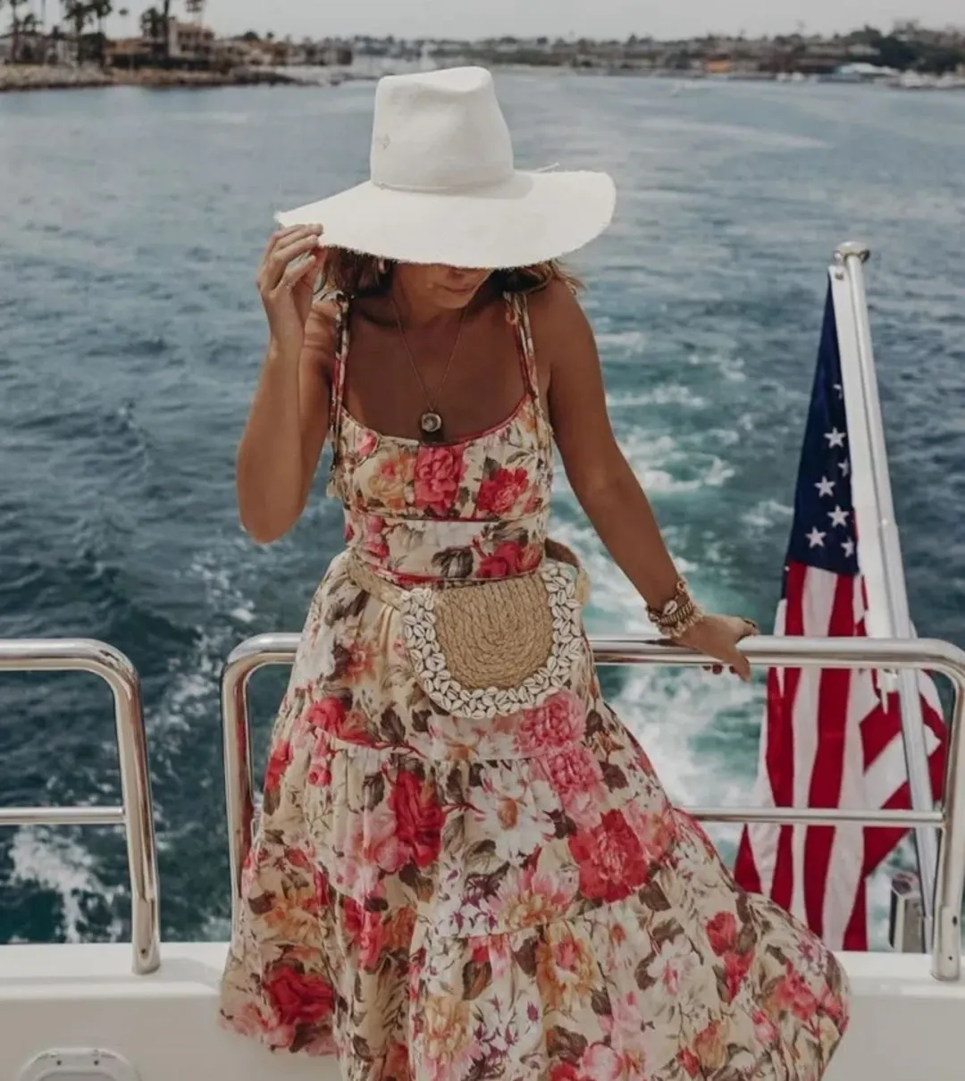 Zimmermann Honour Tie Shoulder Dress Midi Floral Size 1 / Au 10 for rent on The Volte - main image