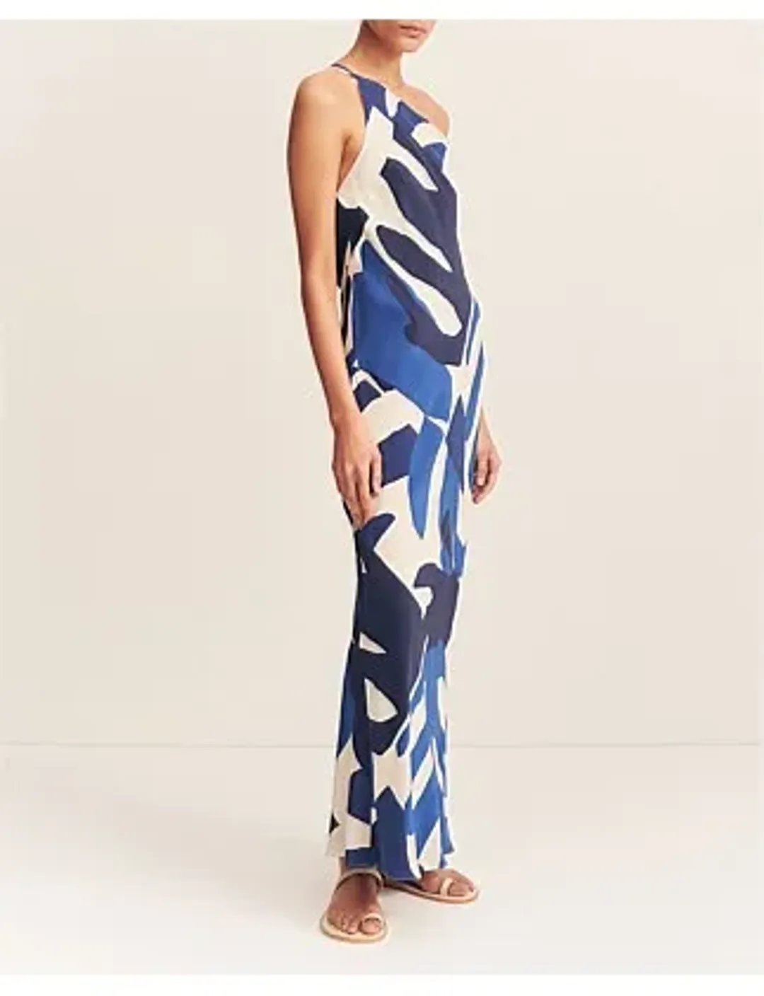 Edward Silk One Shoulder Cowl Maxi Dress Size 6/XS for rent on The Volte - main image