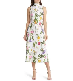 Ted Baker Addilin Cowl Neck Slip Midi Dress White Floral Size 2 AU 10 for rent on The Volte - image 1