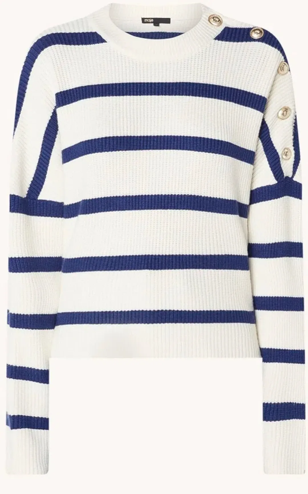 Maje Marine Striped Rib Sweater Size 10/1 for rent on The Volte - main image
