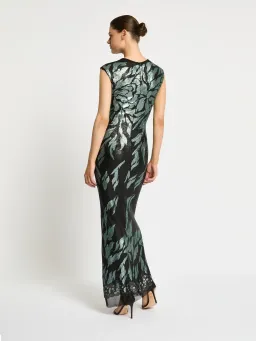 Moss & Spy Larissa Gown Black Mint Sequin Midi Dress Size 12 for rent on The Volte - image 3