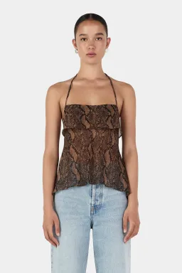 Hansen and Gretel Gina Backless Cami Tan Python Size AU 6 for rent on The Volte - image 1