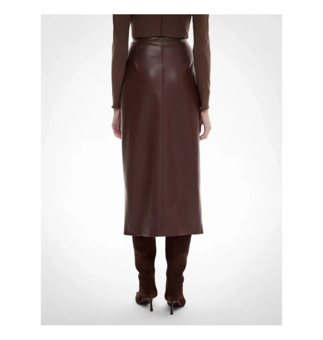 Witchery Button Wrap Midi Skirt Mocha One Size for rent on The Volte - main image