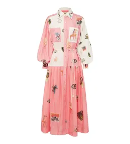 Alemais Cleo Patchwork Midi Shirtdress Multi Print Size AU 12  for rent on The Volte - image 5