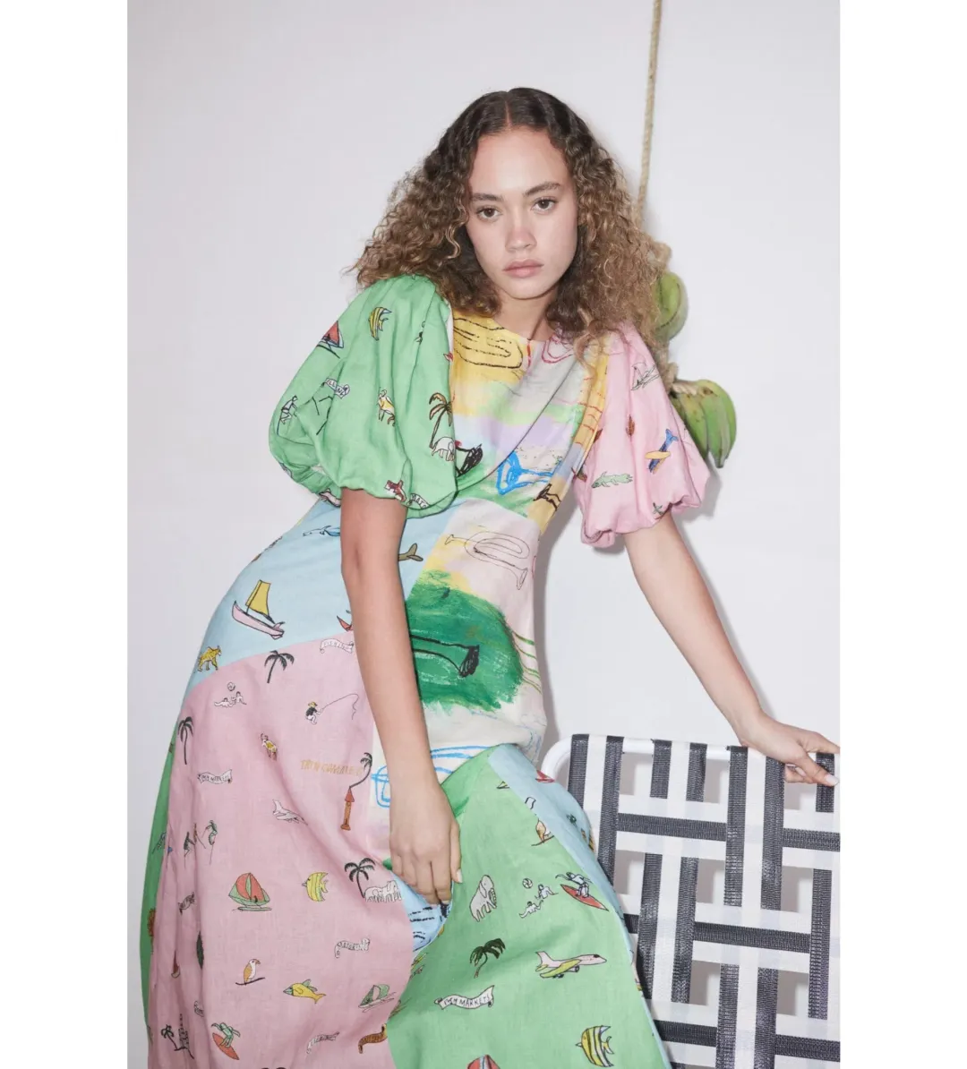 Alemais Jet Midi Dress Multi Print Size AU 8 for rent on The Volte - main image