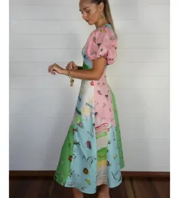 Alemais Jet Midi Dress Multi Print Size AU 8 for rent on The Volte - image 4