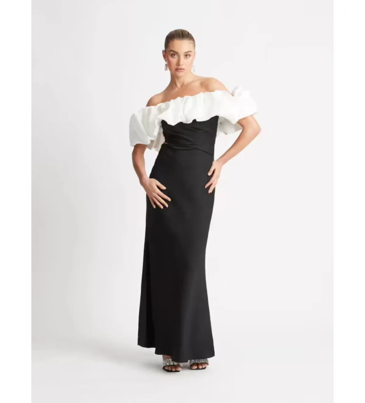 Sheike Margot Maxi Dress Black/White Size 12 for rent on The Volte - main image