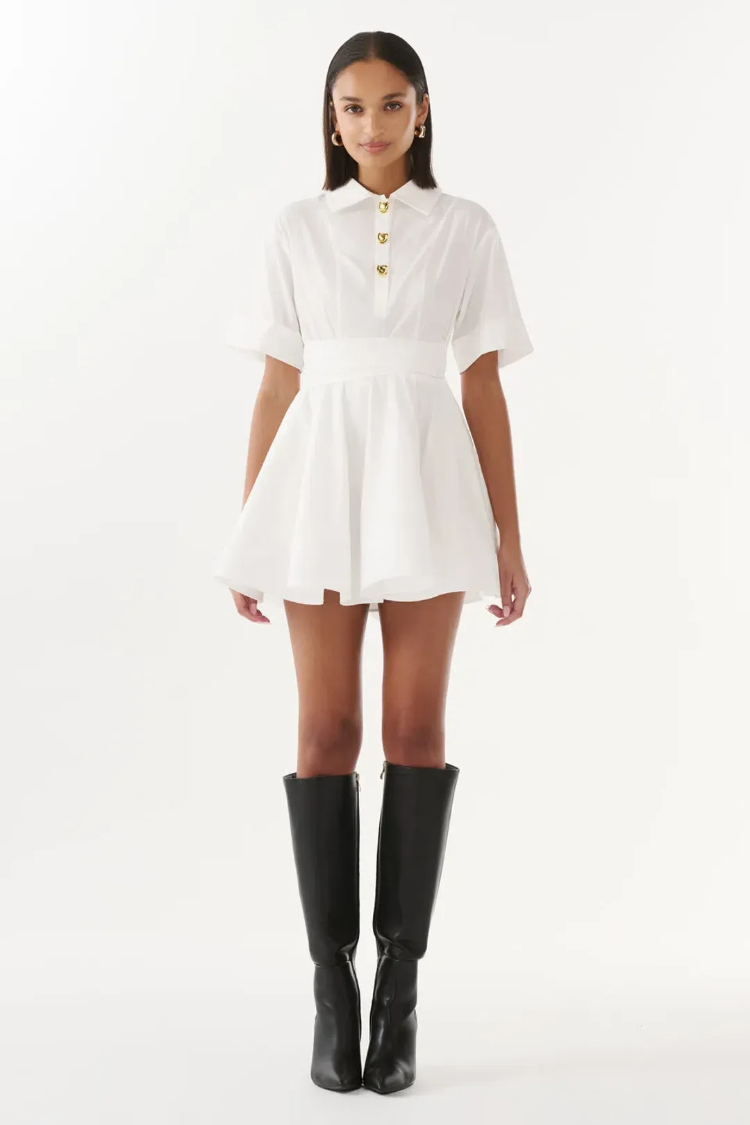 Justin Tong Charlotte Mini Dress White Size 10 for rent on The Volte - main image