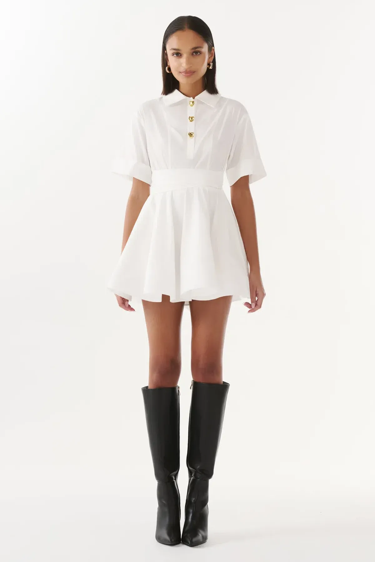 Justin Tong Charlotte Mini Dress White Size 10 for rent on The Volte - main image