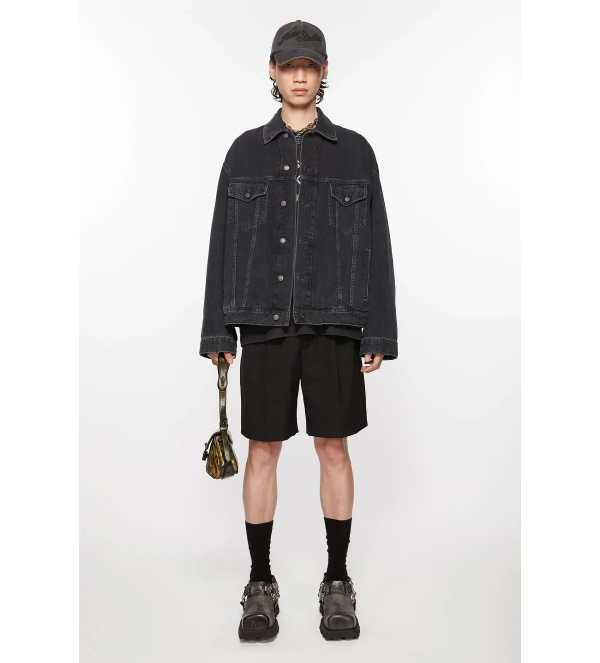 Acne Studios Denim Jacket in Black Size 8  for rent on The Volte - main image
