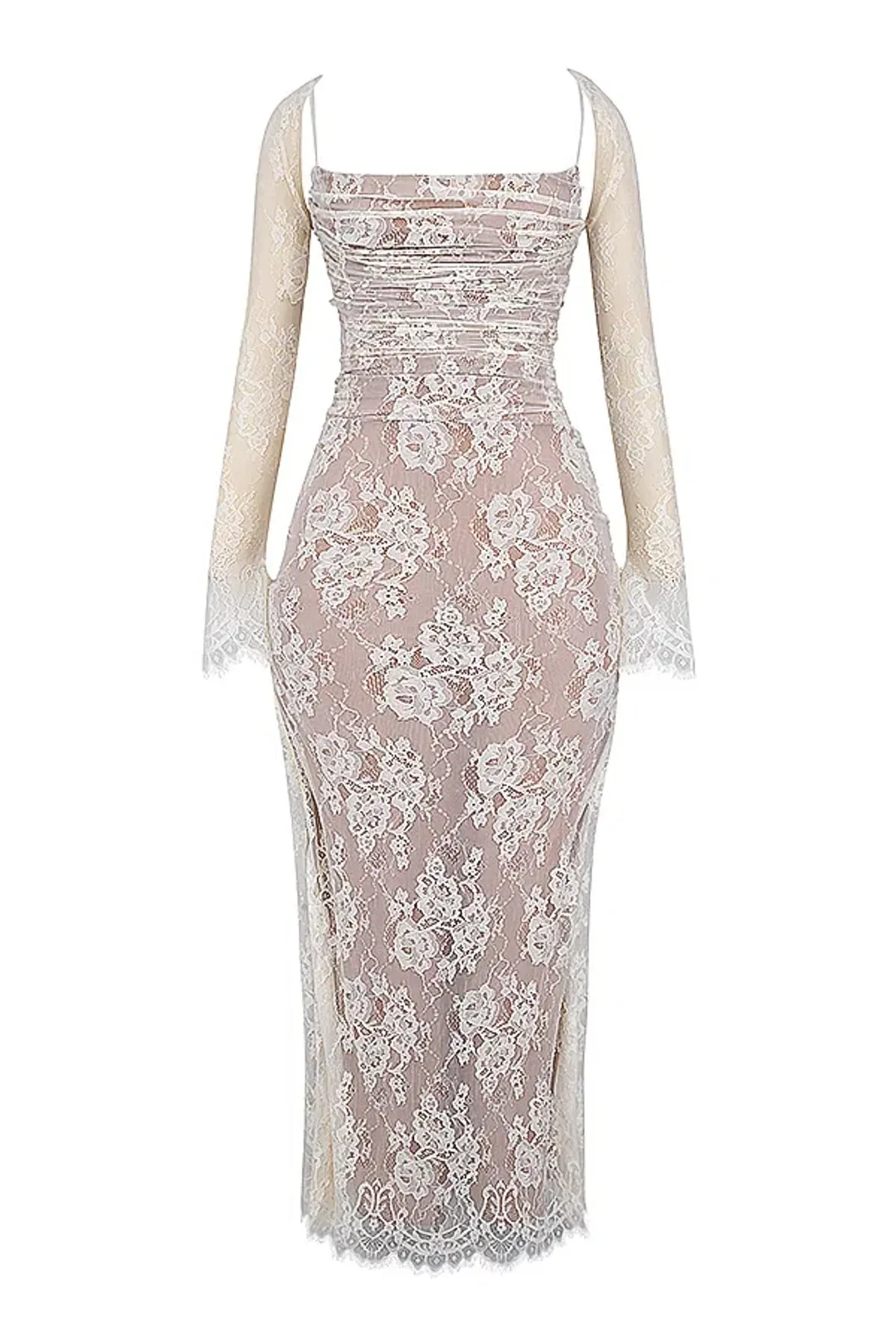 House of CB Artemis Lace Maxi Dress in Vintage Cream Size M / AU 10 (Bigger Cup) for rent on The Volte - main image