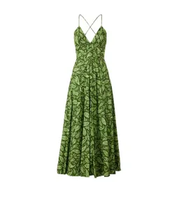 Scanlan Theodore Cotton Paisley Shoestring Dress in Green Size AU 8 for rent on The Volte - image 6