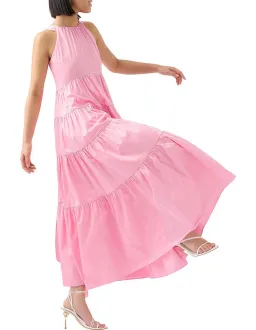 Aje Marguerite Tie Back Cotton Maxi Dress Pink Size 8 for rent on The Volte - image 2