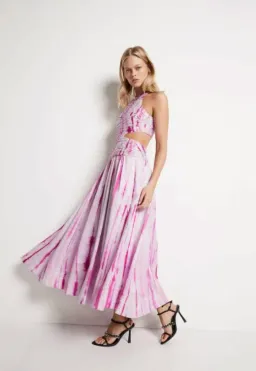 Aje Introspect Ripple Cut Out Midi Dress in Ripple Tie Dye Size AU 6 for rent on The Volte - image 1