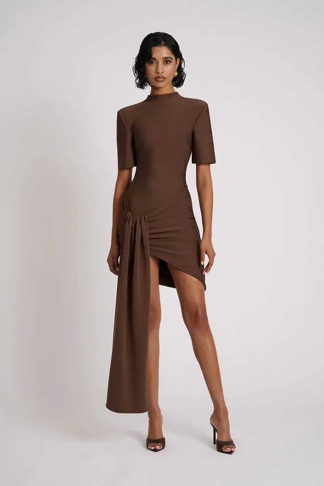 Eliya The Label Eloise Mini Dress Brown Size 6 for rent on The Volte - main image