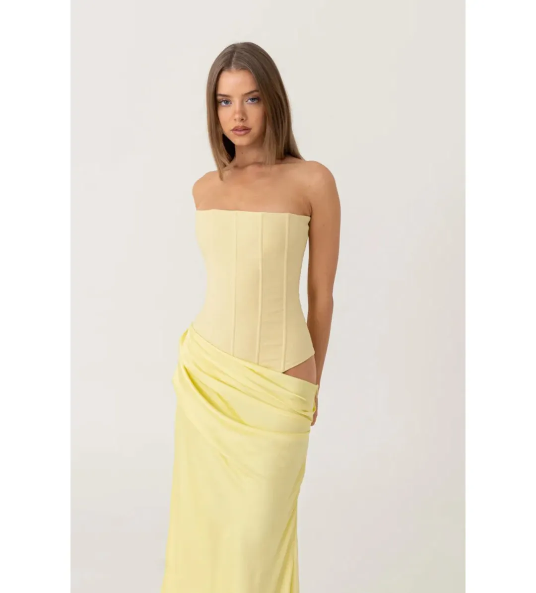 HNTR the label Huxley Gown Lemon Size AU 8 for rent on The Volte - main image