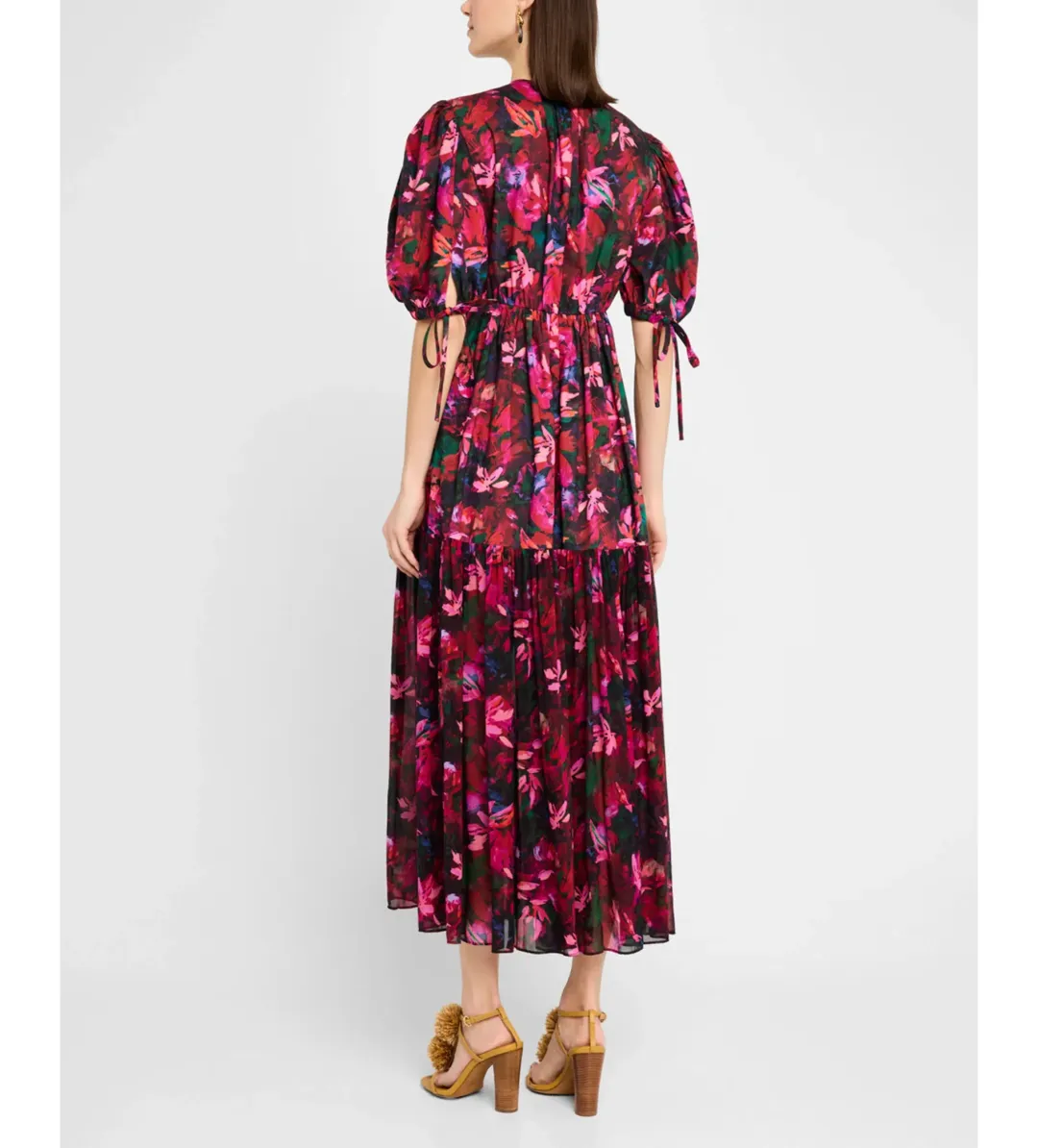 Ulla Johnson Collage Midi Dress Hibiscus Size AU 10 for rent on The Volte - main image