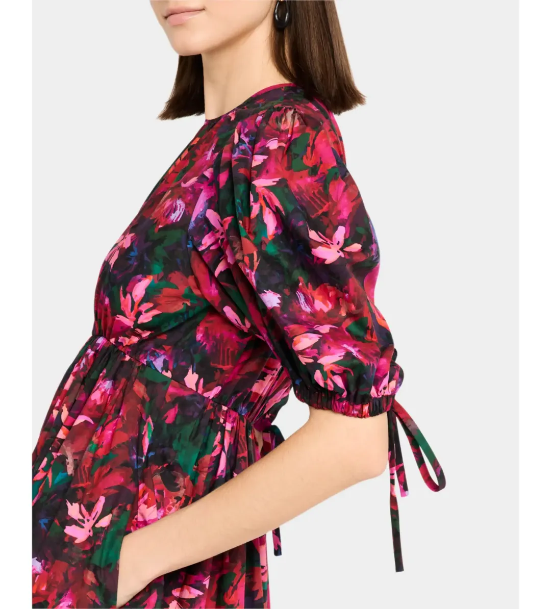 Ulla Johnson Collage Midi Dress Hibiscus Size AU 10 for rent on The Volte - main image