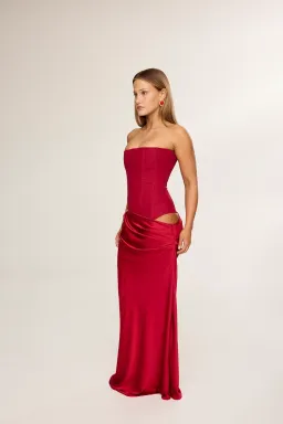 HNTR The Label Huxley Gown Wine Size AU 8 for rent on The Volte - image 3