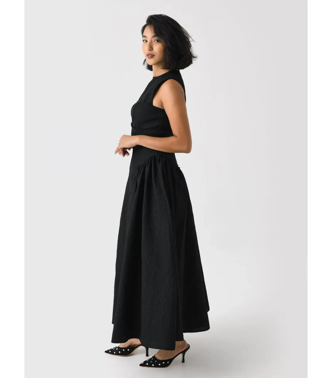 Rachel Gilbert Sophia Midi Dress Black Size AU 10  for rent on The Volte - main image