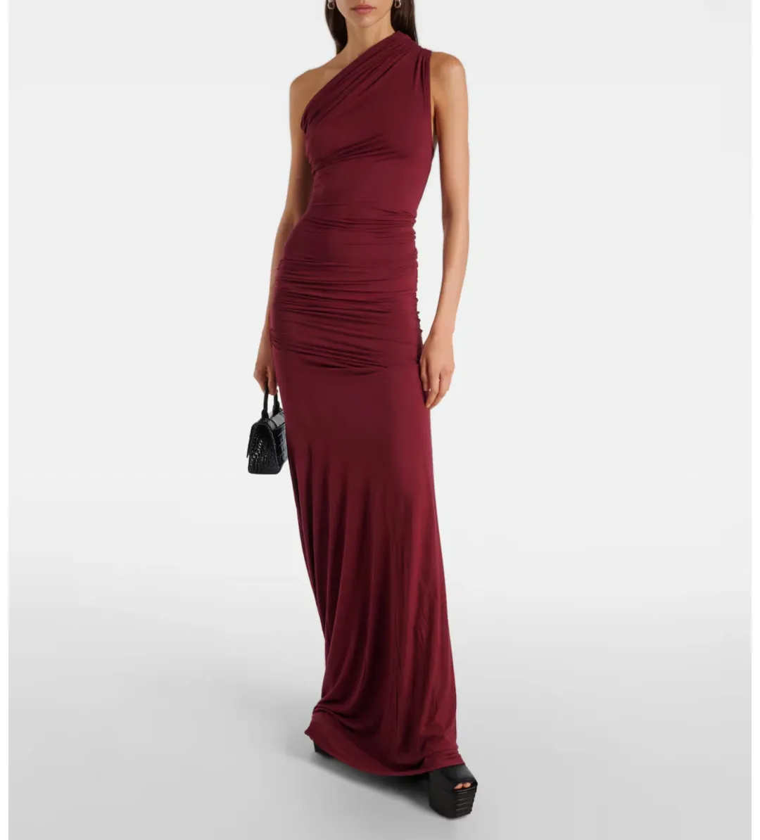 Entire Studios Pillar Ruched Gown in Red Size 6 for rent on The Volte - main image