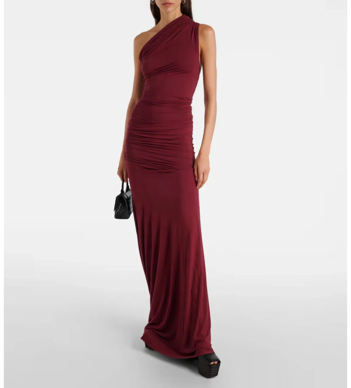 Entire Studios Pillar Ruched Gown in Red Size 6 for rent on The Volte - main image