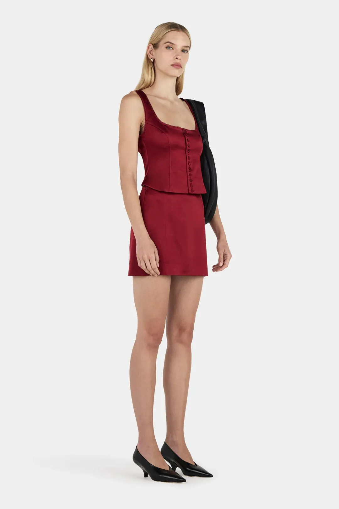 Hansen and Gretel Cynthia Mini Skirt Red Dahlia Size 8 for rent on The Volte - main image