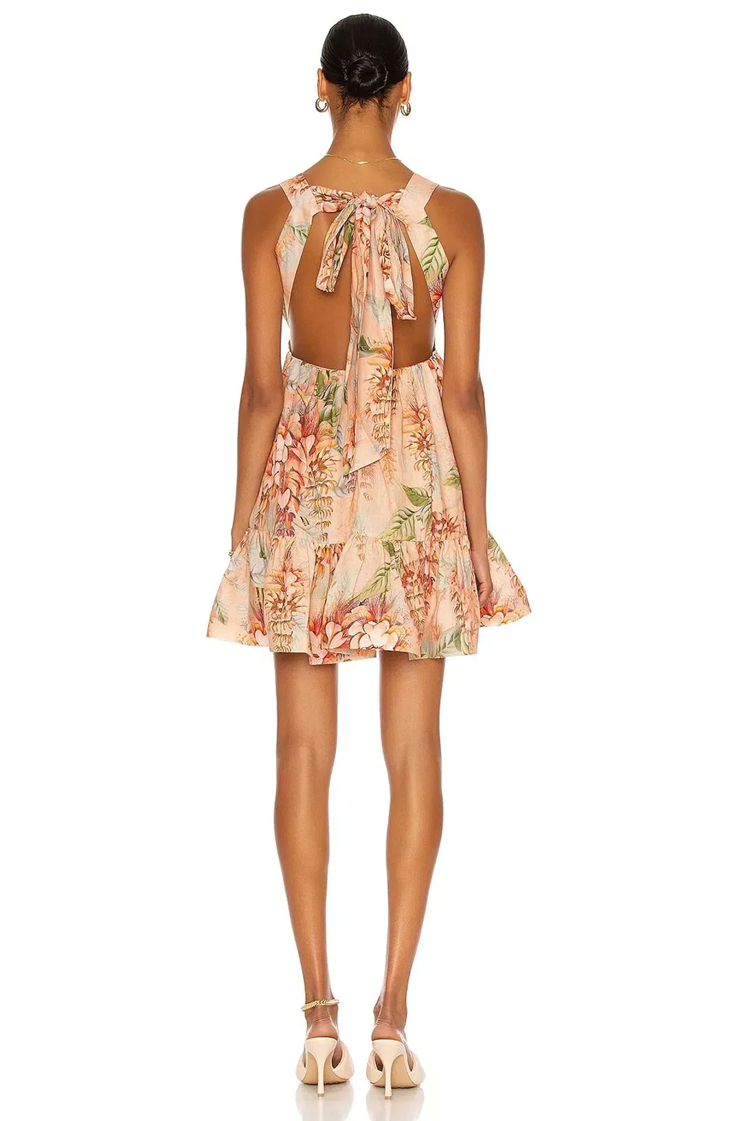 Zimmermann Candescent Plunge Neck Mini Coral Tree Print Size AU 10 for rent on The Volte - main image