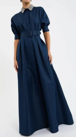 Rebecca Vallance Cielo Diamante Collar Gown Navy Size 14 for rent on The Volte - image 3