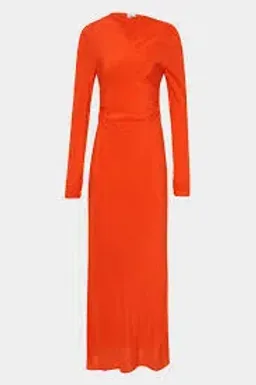 Sir The Label Fresca Gathered Midi Dress Tangerine Size 12 for rent on The Volte - image 3