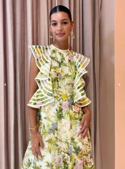 Alemais Eden Flounce Midi Dress Multi Size 6 for rent on The Volte - image 3