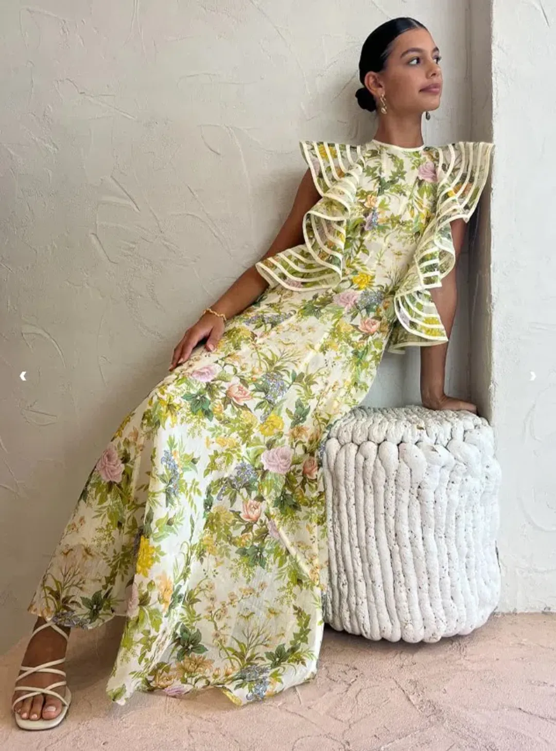 Alemais Eden Flounce Midi Dress Multi Size 6 for rent on The Volte - main image