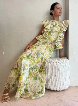 Alemais Eden Flounce Midi Dress Multi Size 6 for rent on The Volte - image 4