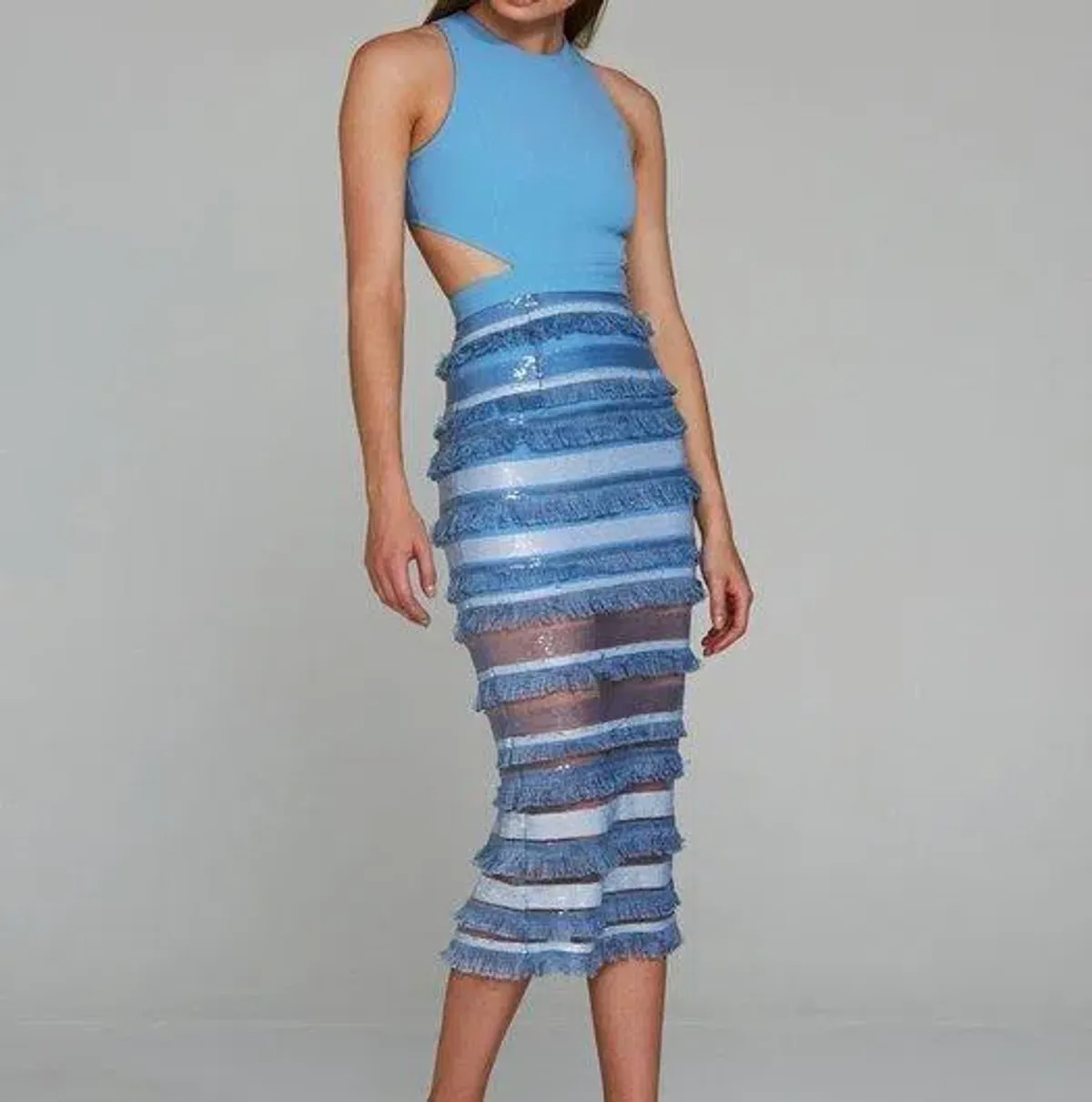 Eliya The Label Oriana Dress Blue Size 6 for rent on The Volte - main image