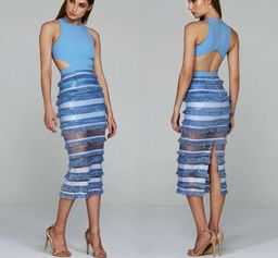 Eliya The Label Oriana Dress Blue Size 6 for rent on The Volte - image 4