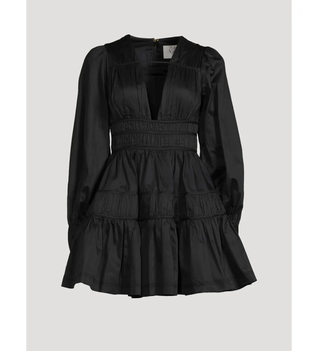 Aje Fallingwater Fallingwater Gathered Mini Dress in Black Size S / AU 8 for rent on The Volte - main image