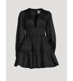Aje Fallingwater Fallingwater Gathered Mini Dress in Black Size S / AU 8 for rent on The Volte - image 4