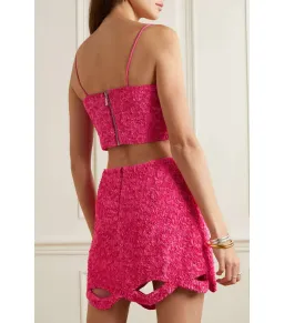 Aje Catara Skirt And Evelyn Crop Rouge Set Sequin Pink Size AU 8 for rent on The Volte - image 3