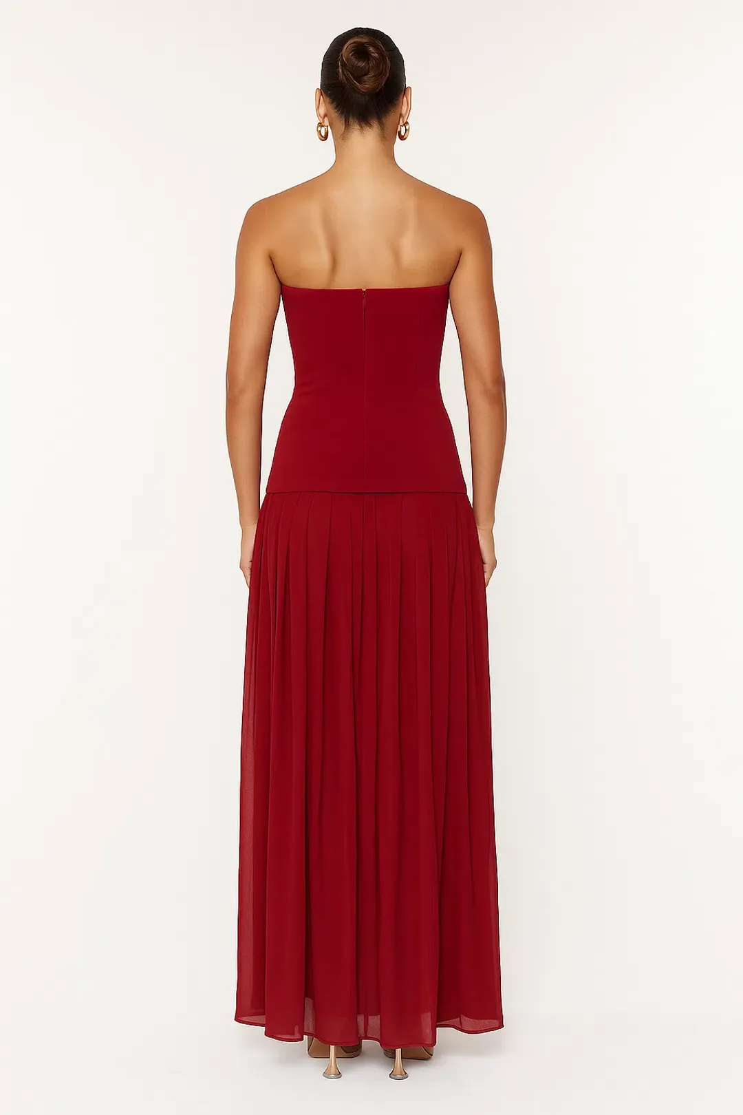 She is OLLÁ Nicolette Maxi Dress in Raspberry Size 8 for rent on The Volte - main image
