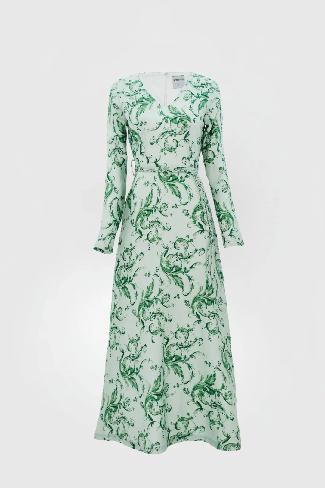 Justin Tong Eleanor Maxi Dress Green Size 8  for rent on The Volte - main image